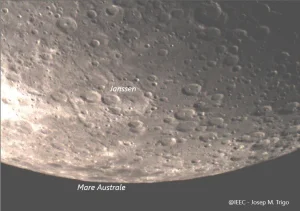 El cràter Janssen i l'esquiu Mare Australe de la Lluna